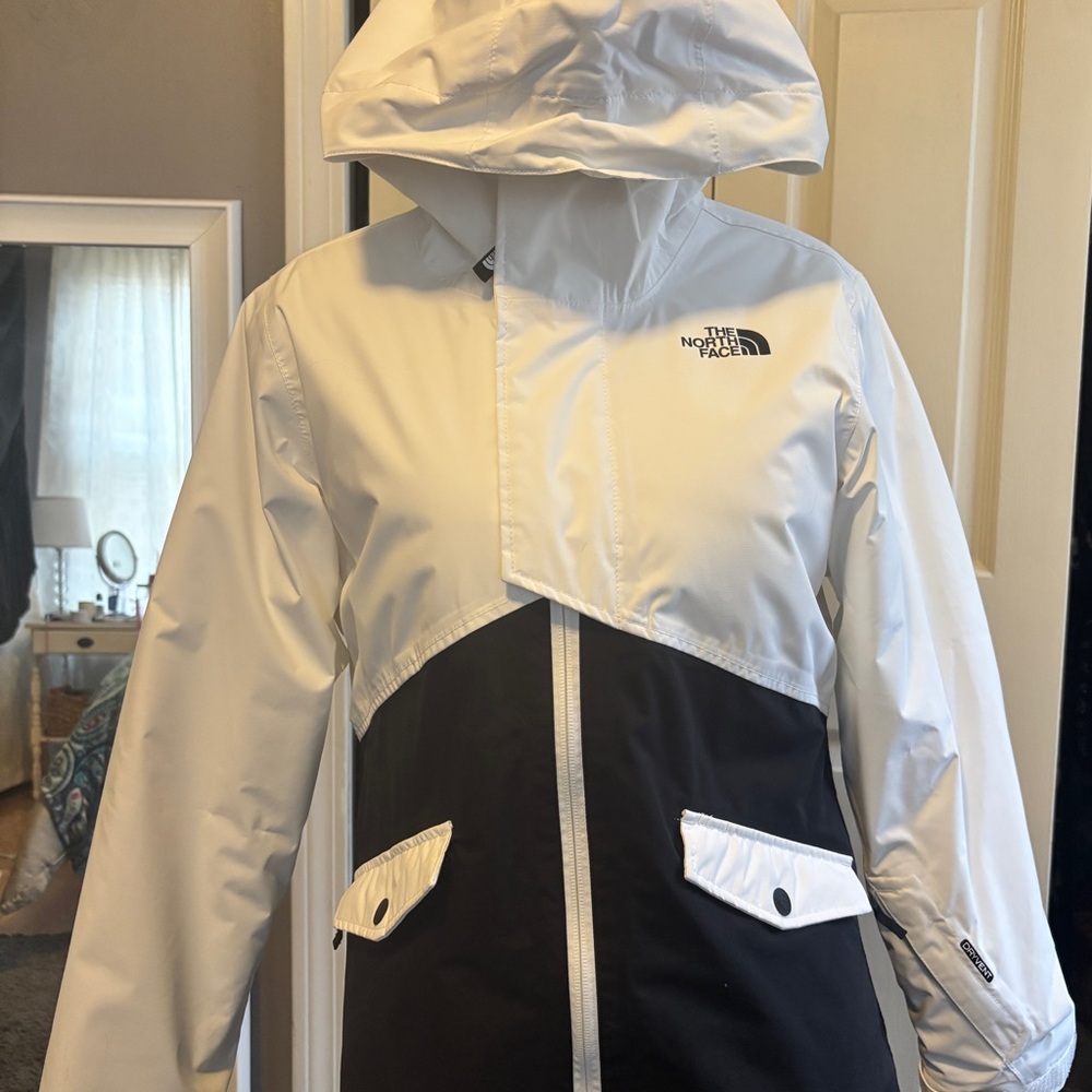 The North Face White Jacket with Black Logo